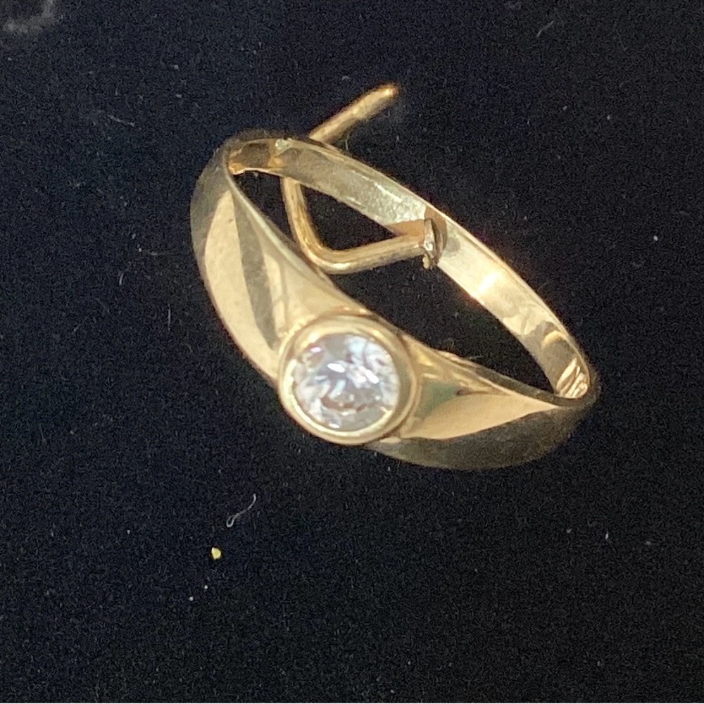New 10 KT Gold Real Stamped Children April Birthstone Ring 2.25 Size Unisex.